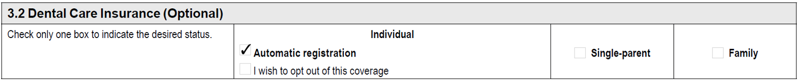 Dental Care Insurance (Optional)