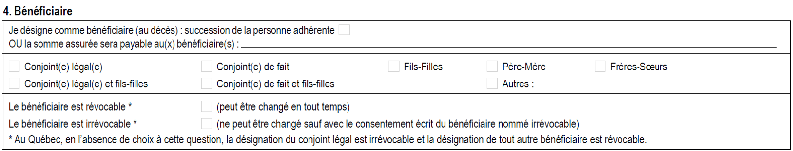 4. Bénéficiaire