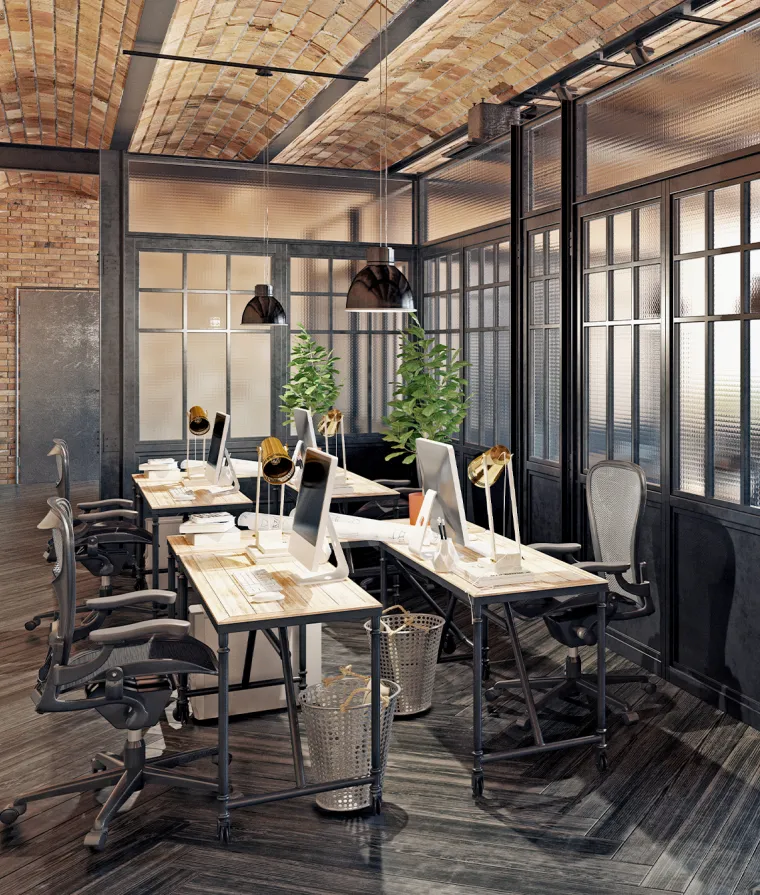 Une aire de travail commune au bureau