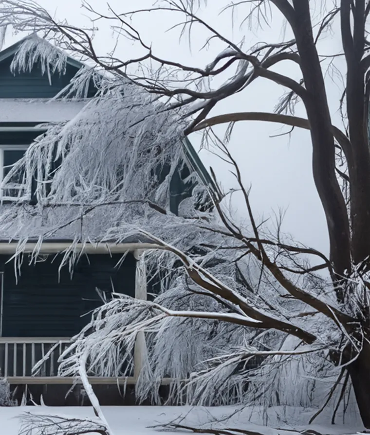 Un arbre verglacé