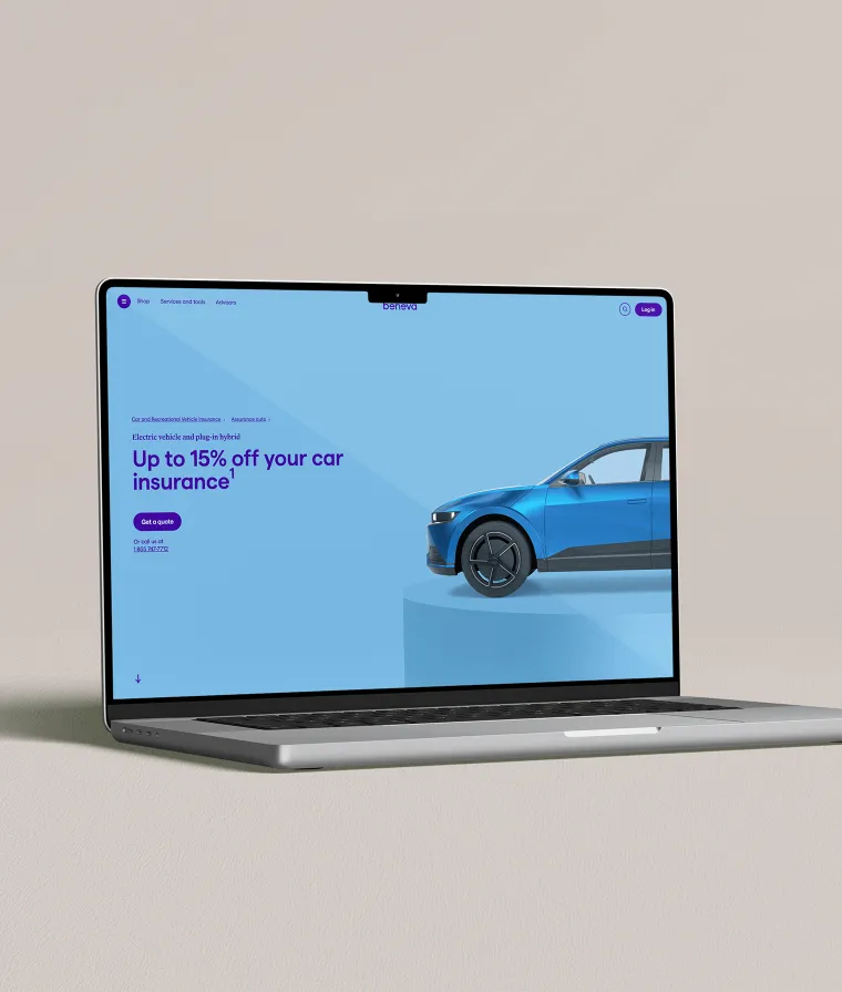 Laptop displaying a discount on an auto insurance page