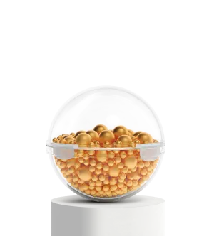Sphère avec billes en or